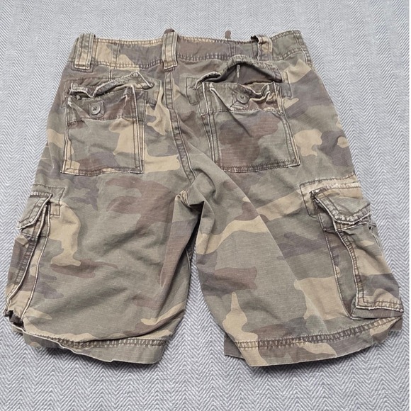 Mossimo Supply Co Men Camo Cargo Shorts Size 30 Green Ripstop Drawstring Utility - Picture 5 of 8